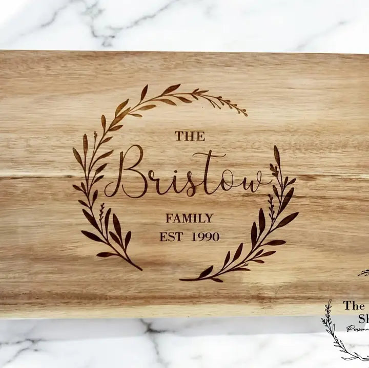 Couples Wedding Family Chopping Board Wooden Engraved